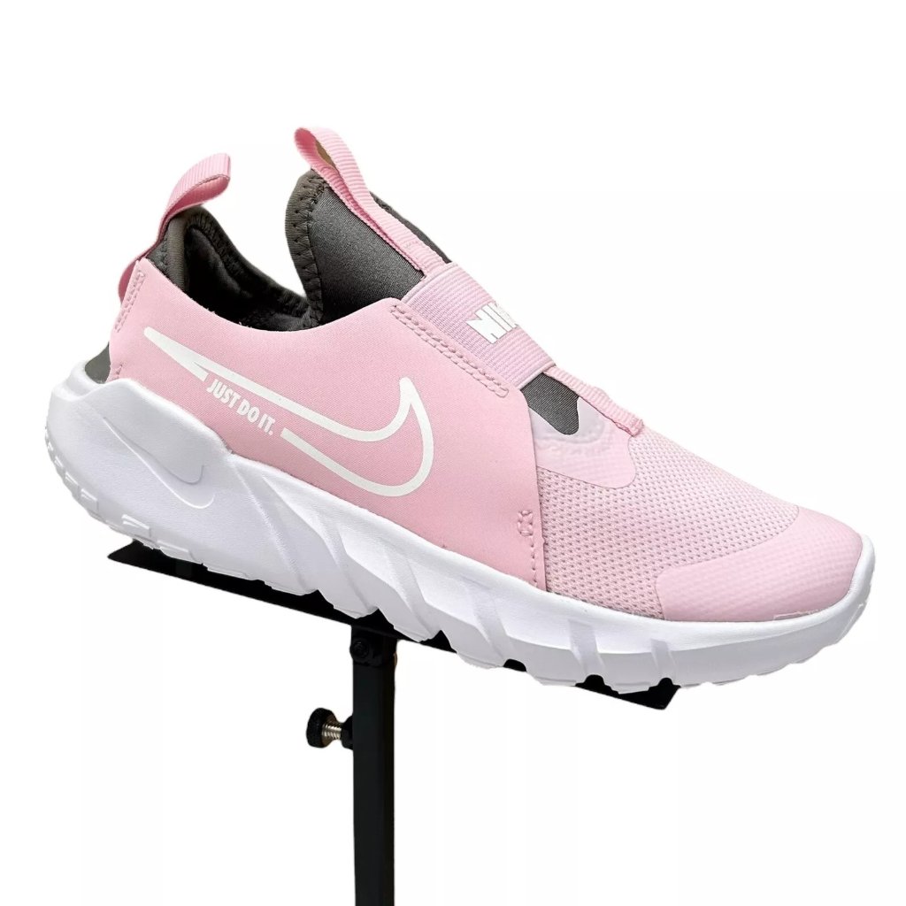Nike Flex Runner 2 Youth Girl's Slip On Sneakers Size 4y Pink/White Lightweight